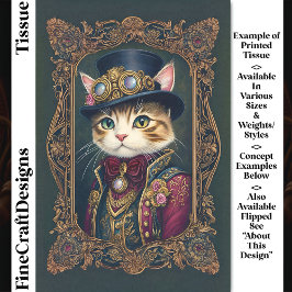Papel De Seda Gato Fofo Steampunk, Cartola, Moldura DG4L Decoupa