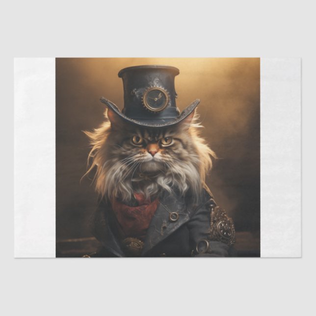 Papel De Seda Gato Grumpy Steampunk (Frente )
