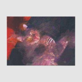 Papel De Seda Gato Kitty Boho Roxo Arte Abstrata Design