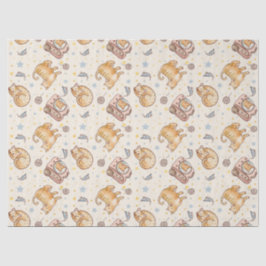 Papel De Seda Gato Laranja numa Mochila, Estrelas e Linha