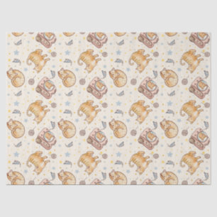 Papel De Seda Gato Laranja numa Mochila, Estrelas e Linha