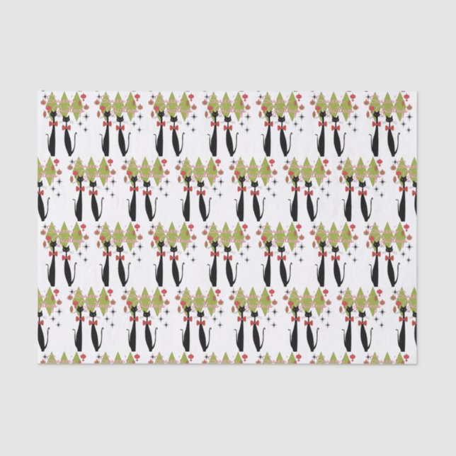 Papel De Seda Gato Legal de Natal do MCM na Era Atômica (Frente )