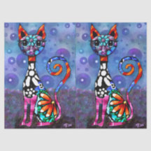 Gato Maluco Decoupage Caprichoso de Olhos Grandes