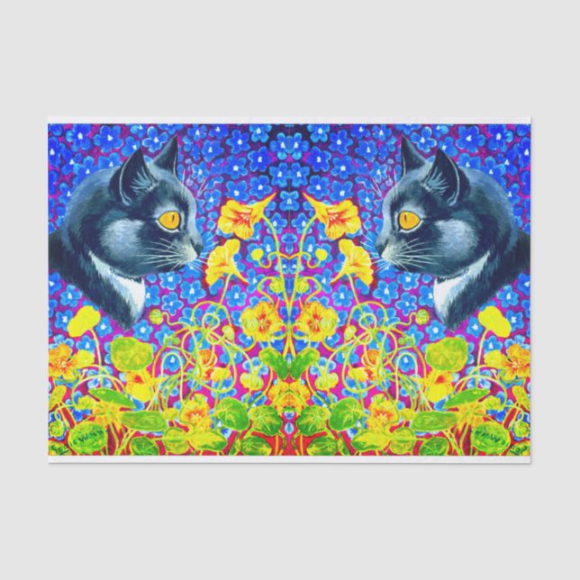 Papel De Seda Gato nas Flores (Frente )