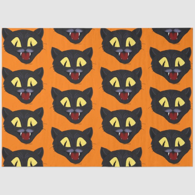 Papel De Seda Gato Negro Halloween (Frente )