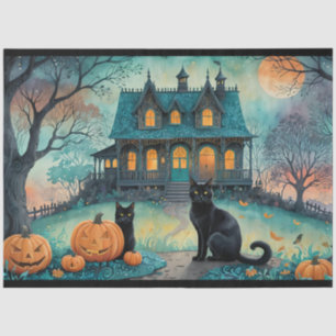 Papel De Seda Gato Negro, Jack O Lanternas, Dia das Bruxas da Ca