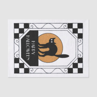 Papel De Seda Gato Negro Spooky - Art Deco