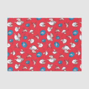 Papel De Seda Gato no Chapéu O Peixe Padrão Vermelho