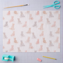 Papel de Seda Gato Pastel Macio