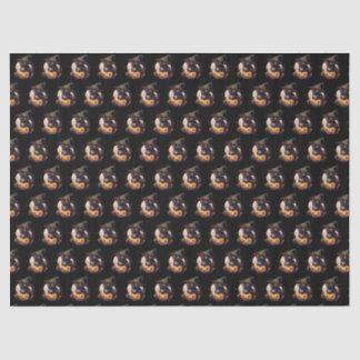 Papel De Seda Gato Preto E Laranja De Jack-O-Lanterna