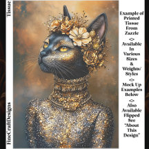 Gato Preto Real em Retrato Dourado EB3L Decoupage