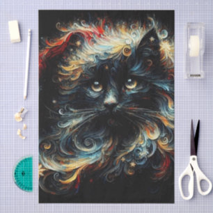 Papel De Seda Gato Preto Whimsso Papai noel Disco de Natal