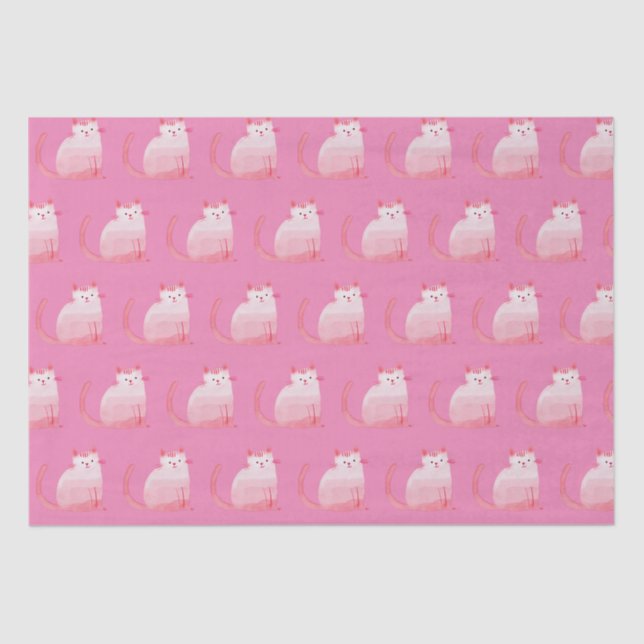 Papel De Seda Gato Puro Rosa (Frente )