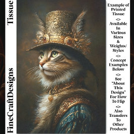 Papel De Seda Gato Steampunk Vitoriano Opulento Decoupage CS3