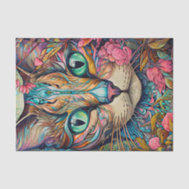 Papel De Seda Gato Tabby Abstrato Moderno