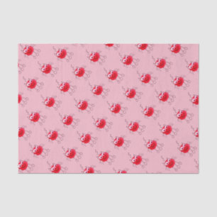 Papel De Seda Gato Vermelho Desenho Engraçado Rosa