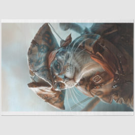 Papel De Seda Gato Vestido como Decoupage Pirata