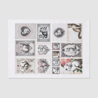 Papel De Seda Gatos bonito e Cortes Fussy Cardíacos