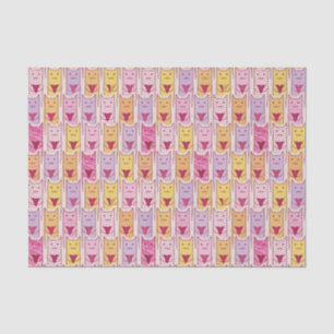 Papel De Seda Gatos bonitos com corações Loving