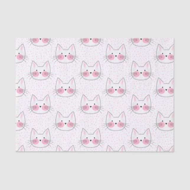Papel De Seda Gatos bonitos do gatinho de Kawaii do japonês (Frente )