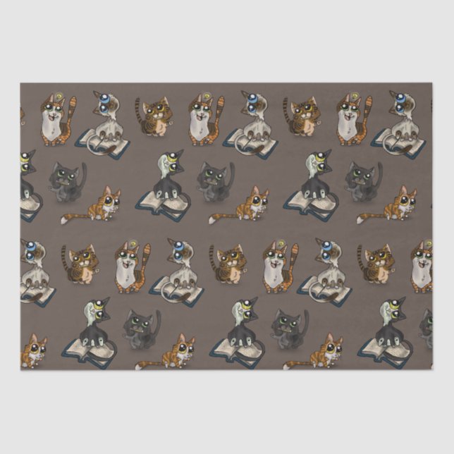 Papel De Seda Gatos De Estudo Úteis (Frente )