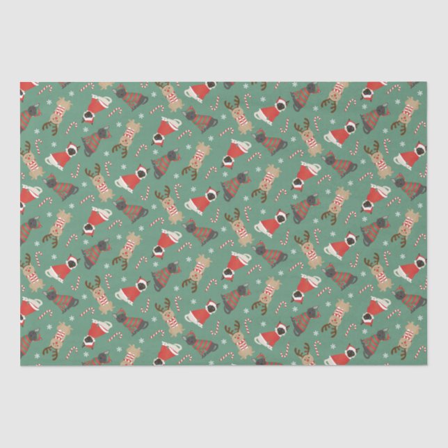 Papel De Seda Gatos de Natal (Frente )