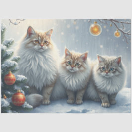 Papel de Seda Gatos de Natal Fofinhos