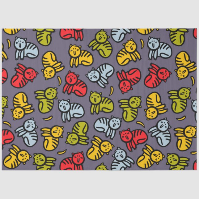 Papel De Seda Gatos e bananas (Frente )