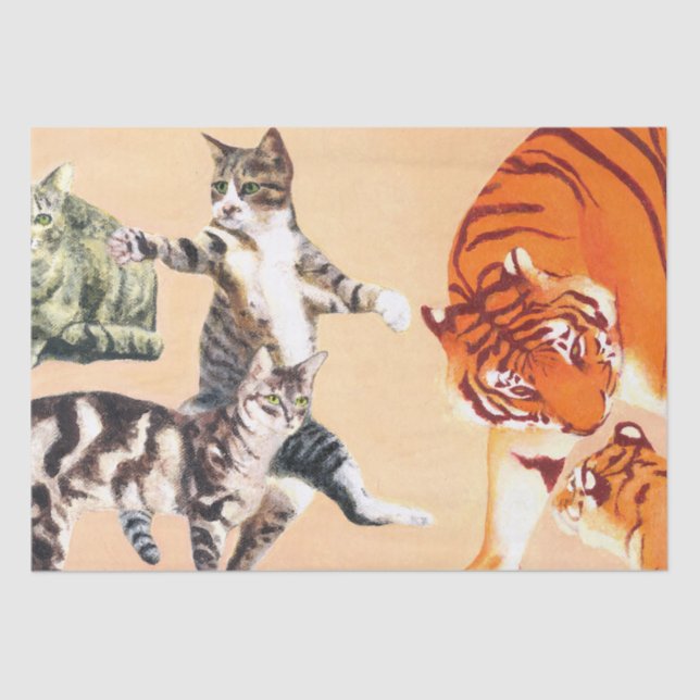 Papel De Seda Gatos indo jogar (Frente )