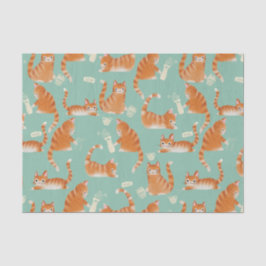 Papel De Seda Gatos Laranja Maus A Baterem