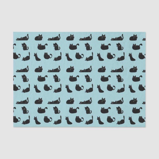 Papel De Seda Gatos Negros Engraçados (Frente )