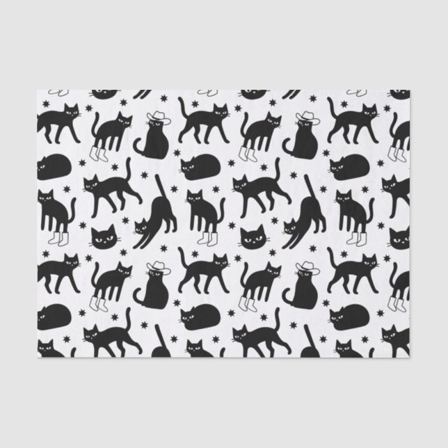 Papel De Seda Gatos Pretos (Frente )