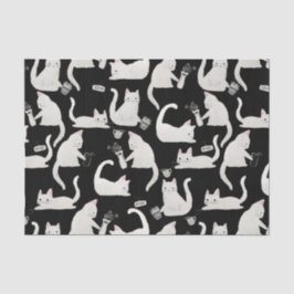 Papel De Seda Gatos ruins batendo as coisas, Gatos brancos em pr