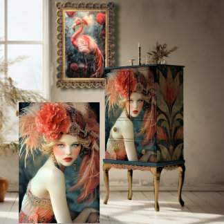 Papel De Seda Gatsby Flapper Beauty, Retrato do estilo Roaring 2