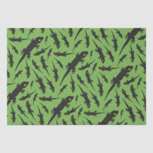 Papel De Seda Gecko Verde Brilhante com Lizard