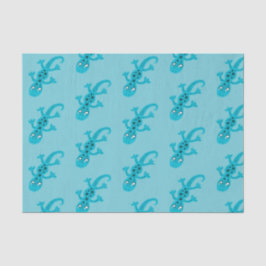 Papel De Seda Geco azul do lagarto nos miúdos azuis bonitos