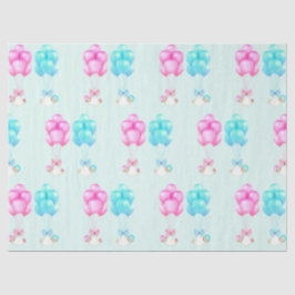 Papel De Seda Gêmeos Bebês Rosa e Azul