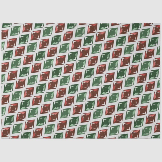 Papel De Seda Gems Red Green Diamantes (Frente )