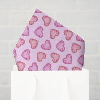 Papel De Seda Gemstone Hearts Cute Pink Valentines Day