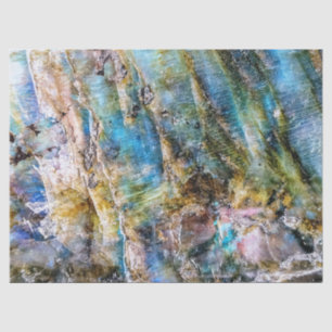 Papel De Seda Gemstone Labradorite Verde Azul