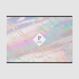 Papel De Seda Gemstone Opal Holográfico Iridescente   Logotipo