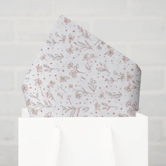 Papel De Seda Gender Reveal Tissue Paper - Boho Floral (Sacola de presentes)
