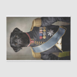 Papel De Seda General Murphy, Labrador Preto em Uniforme Militar