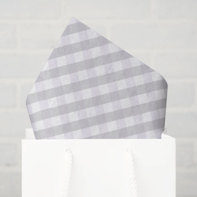 Papel De Seda Gênero Pastel Roxo e Cinza Gingham (Sacola de presentes)