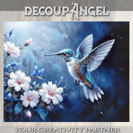 Papel De Seda Gentle Flight Hummingbird Decoupage