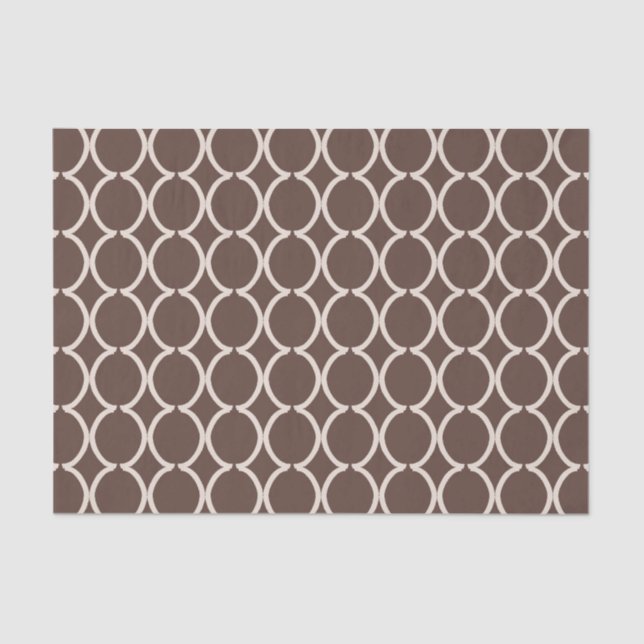 Papel De Seda Geometric Ogee Lattice Chocolate Brown (Frente )