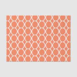 Papel De Seda Geometric Ogee Lattice Coral
