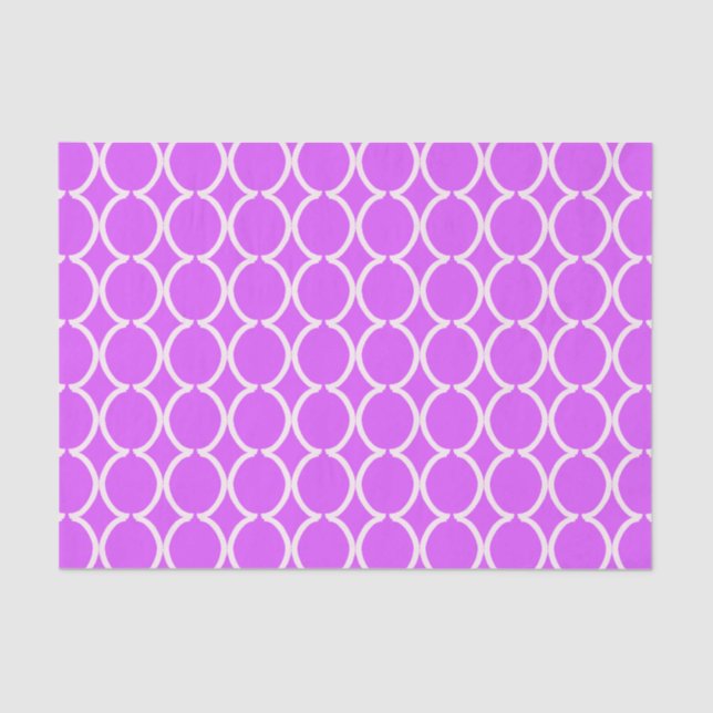 Papel De Seda Geometric Ogee Lattice Hot Pink (Frente )