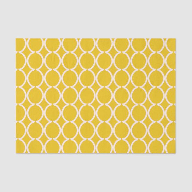 Papel De Seda Geometric Ogee Lattice Mustard (Frente )