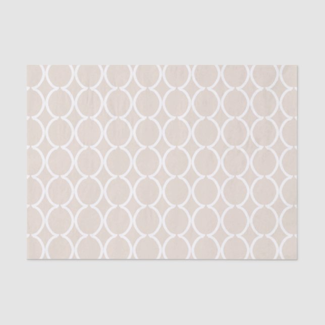 Papel De Seda Geometric Ogee Lattice Oatmeal (Frente )
